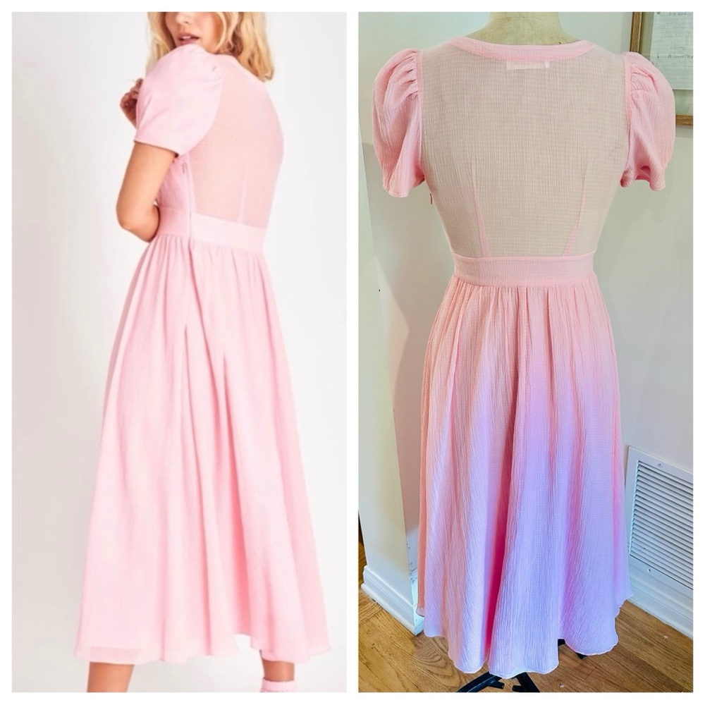 LoveShackFancy Blush Pink Hutchinson Dress, Small - Picture 3 of 7